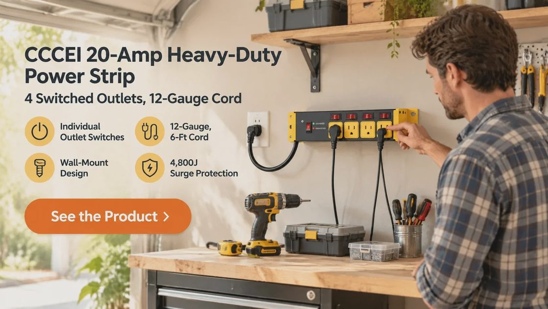 CCCEI 20-Amp Heavy-Duty Power Strip