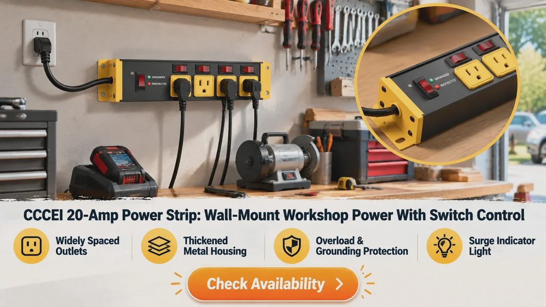 CCCEI 20-Amp Heavy-Duty Power Strip